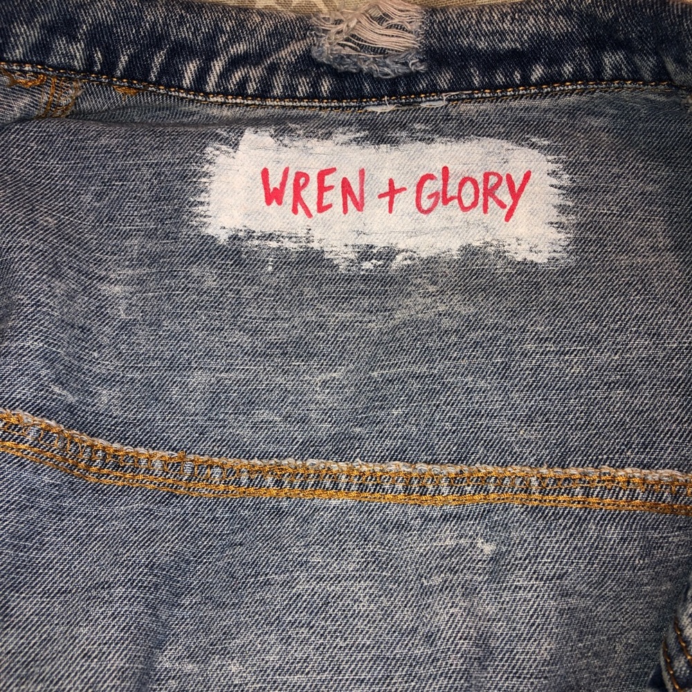 Wren & Glory Rare I Love You Denim Jacket Sz M - Picture 14 of 16